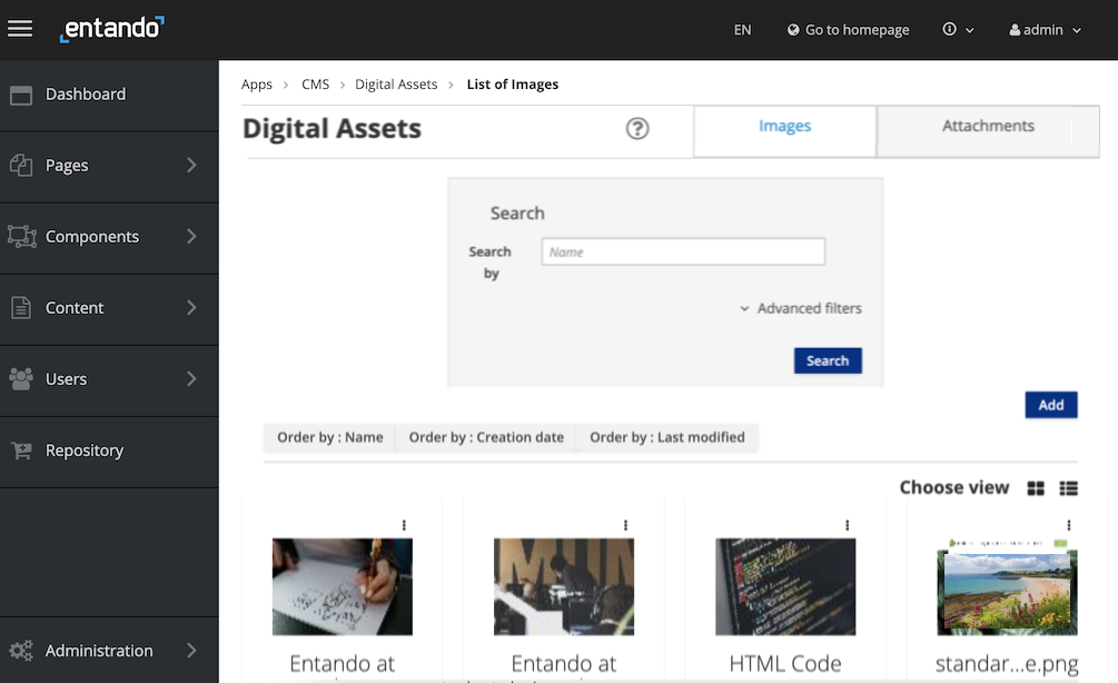 Digital Asset Main Page